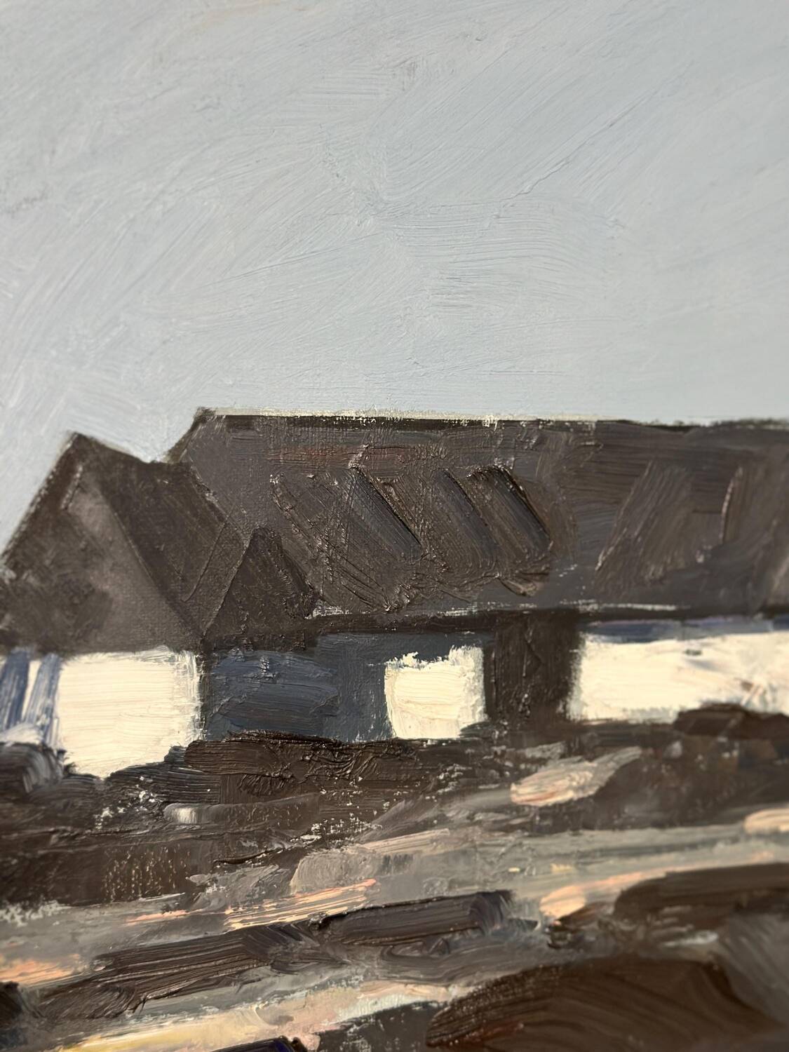 Swedish Oil on Canvas – “Farm Motif” by Bengt Hillgrund