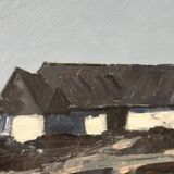 Swedish Oil on Canvas – “Farm Motif” by Bengt Hillgrund