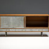 Mid-Century Modern Sideboard with Hammered Metal Façade, France, 1960s