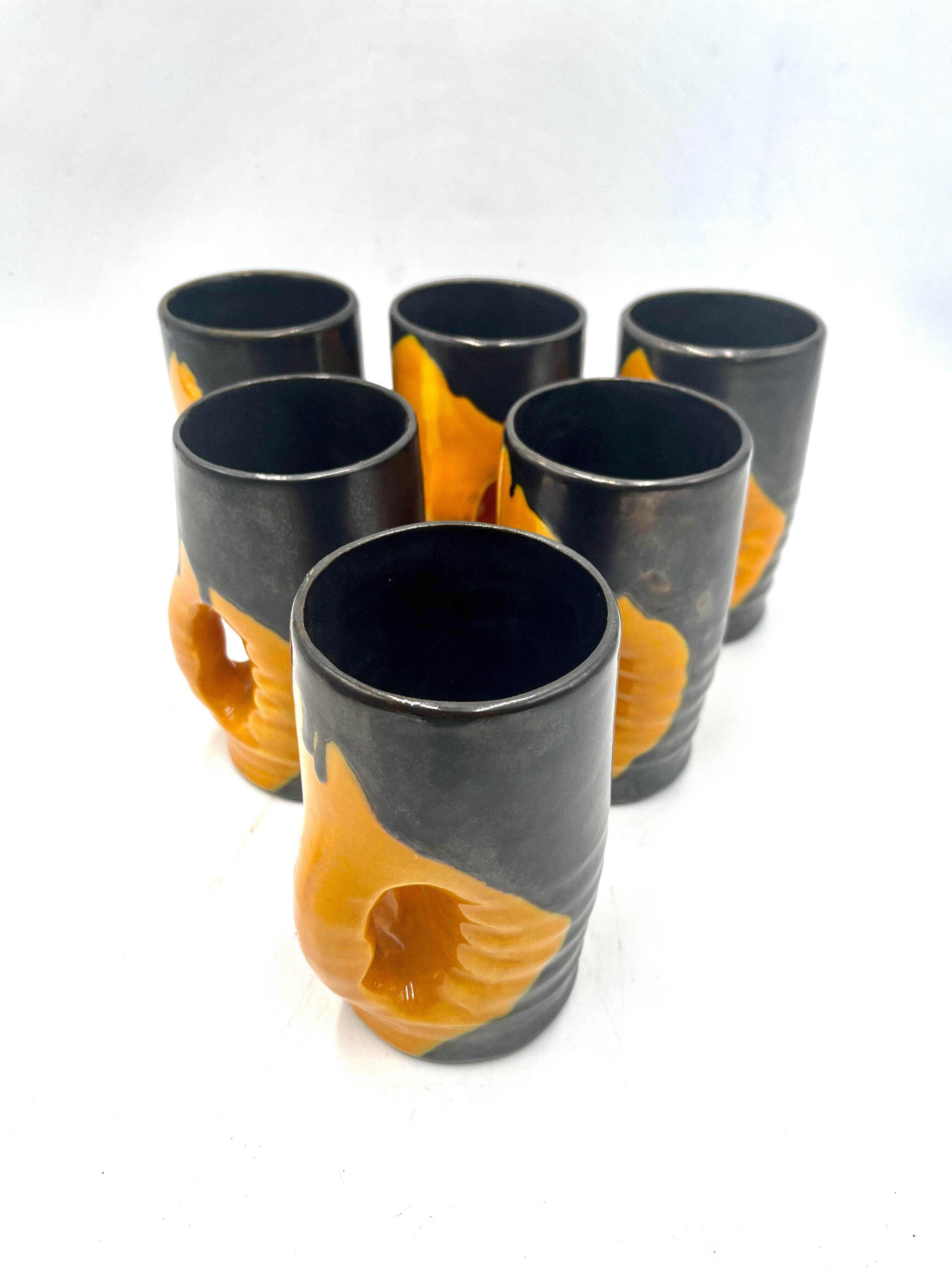 Mado Jolain 6 mugs in good condition