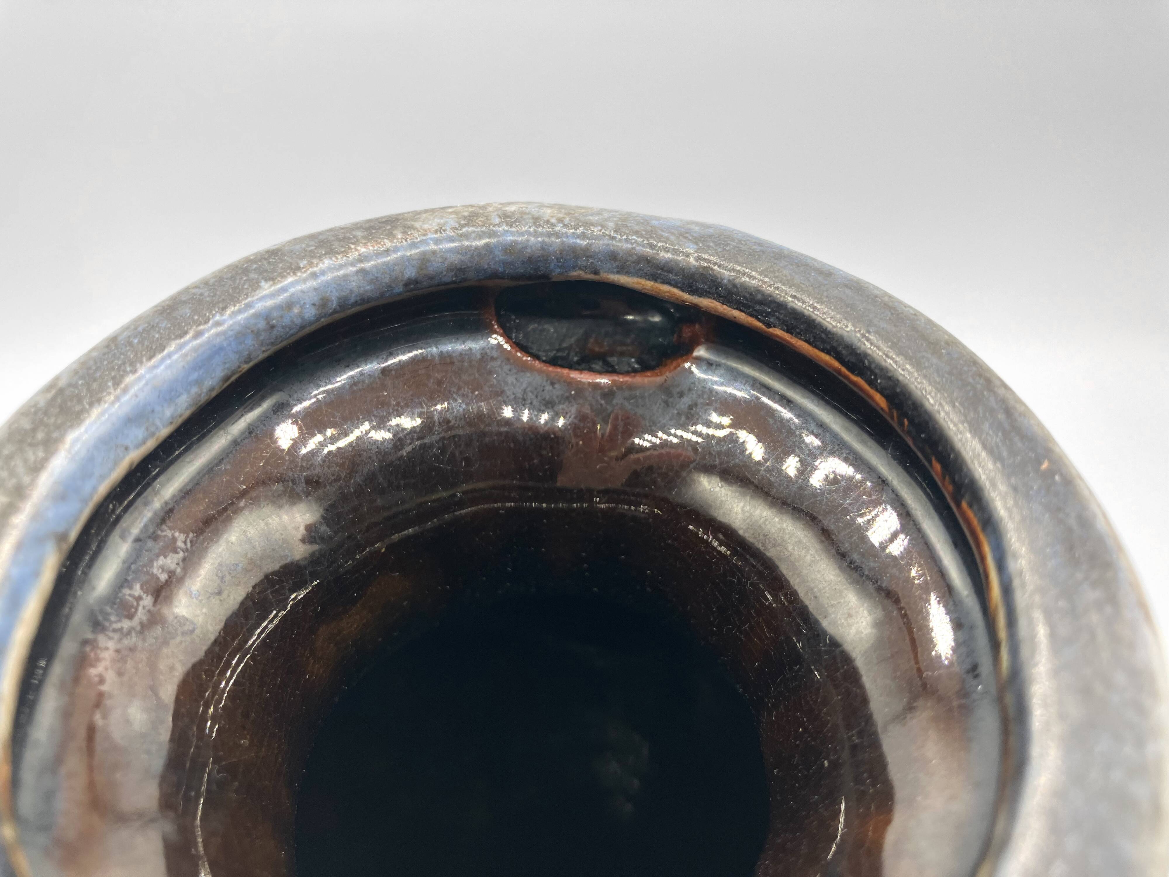 Heissner Keramik vase in grey ceramic, East Germany 1960