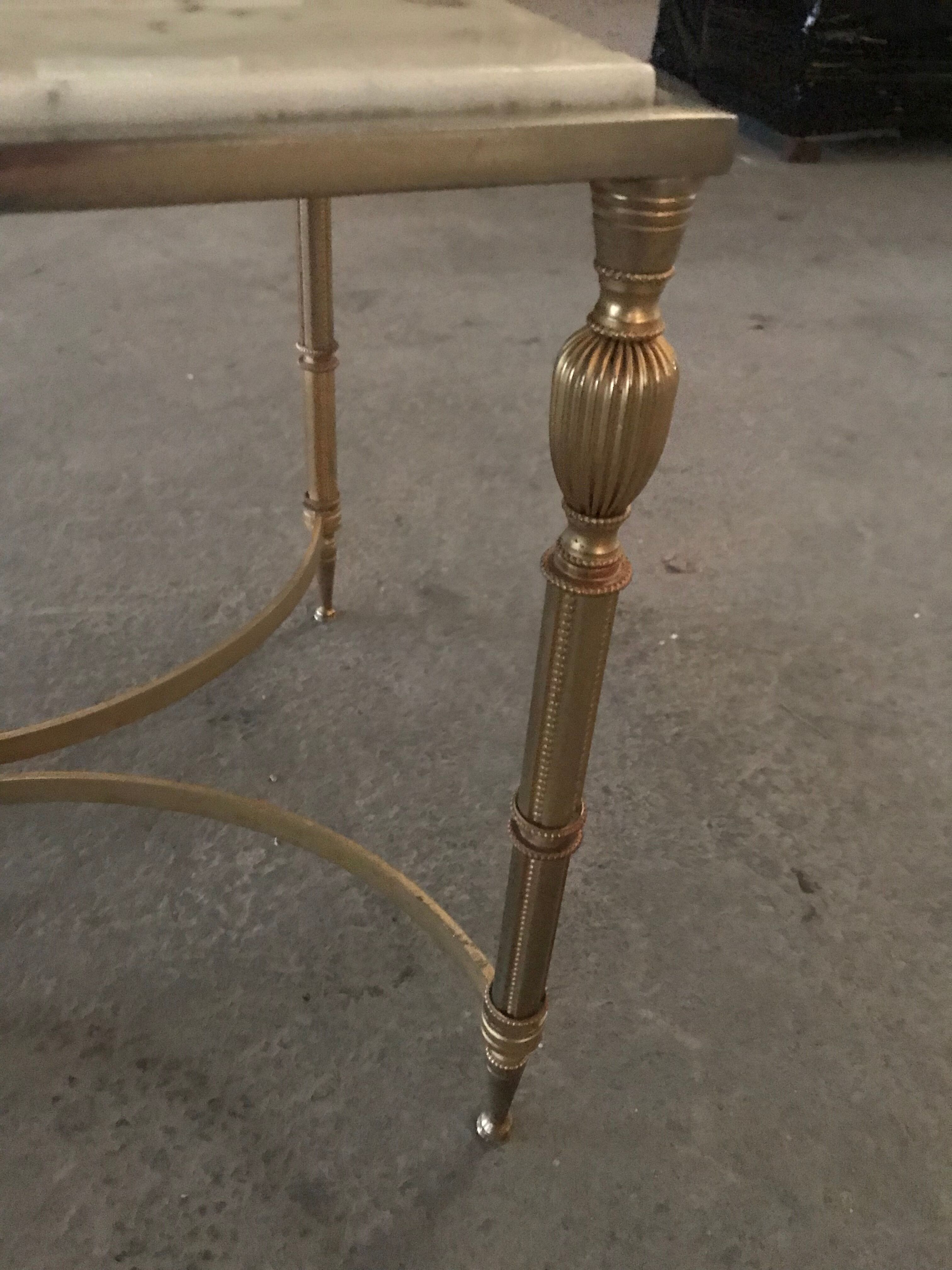Brass and marble coffee table
