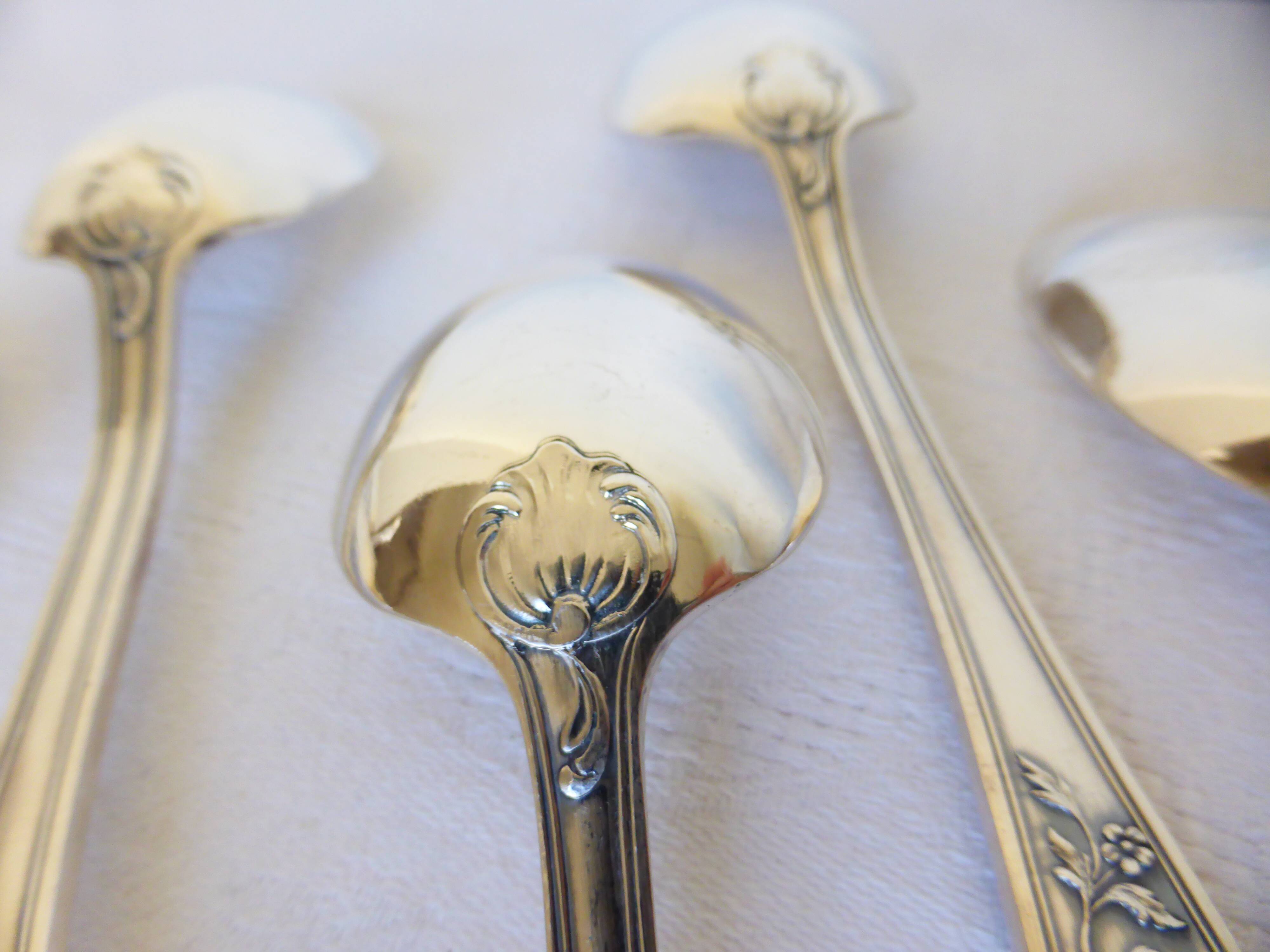 6 vintage silver metal tablespoons 2106267