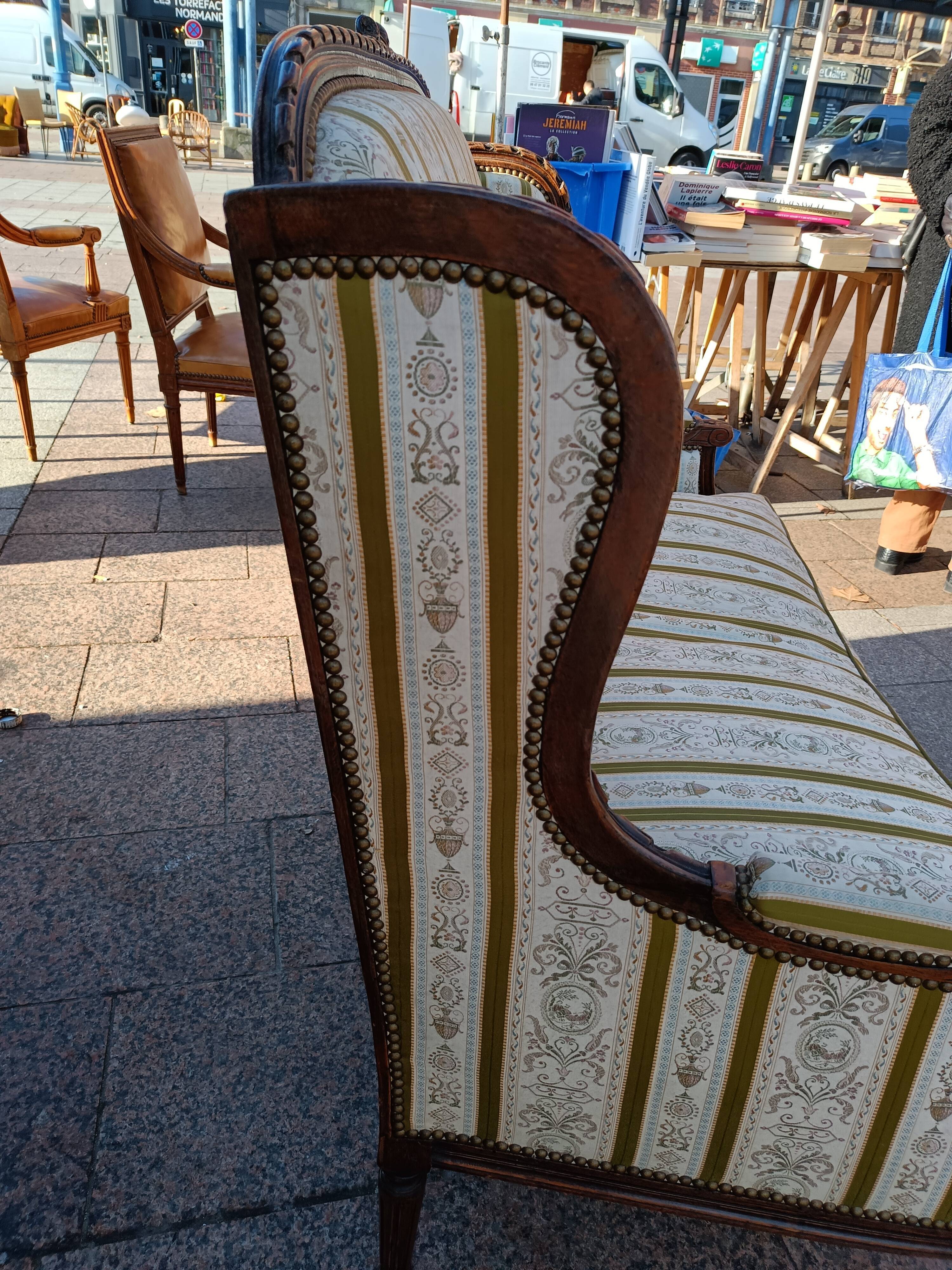 Sofa sofa old style louis xvi 2 places with cushion