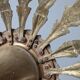 Vintage sun suspension in gilded bronze – Hollywood Regency style