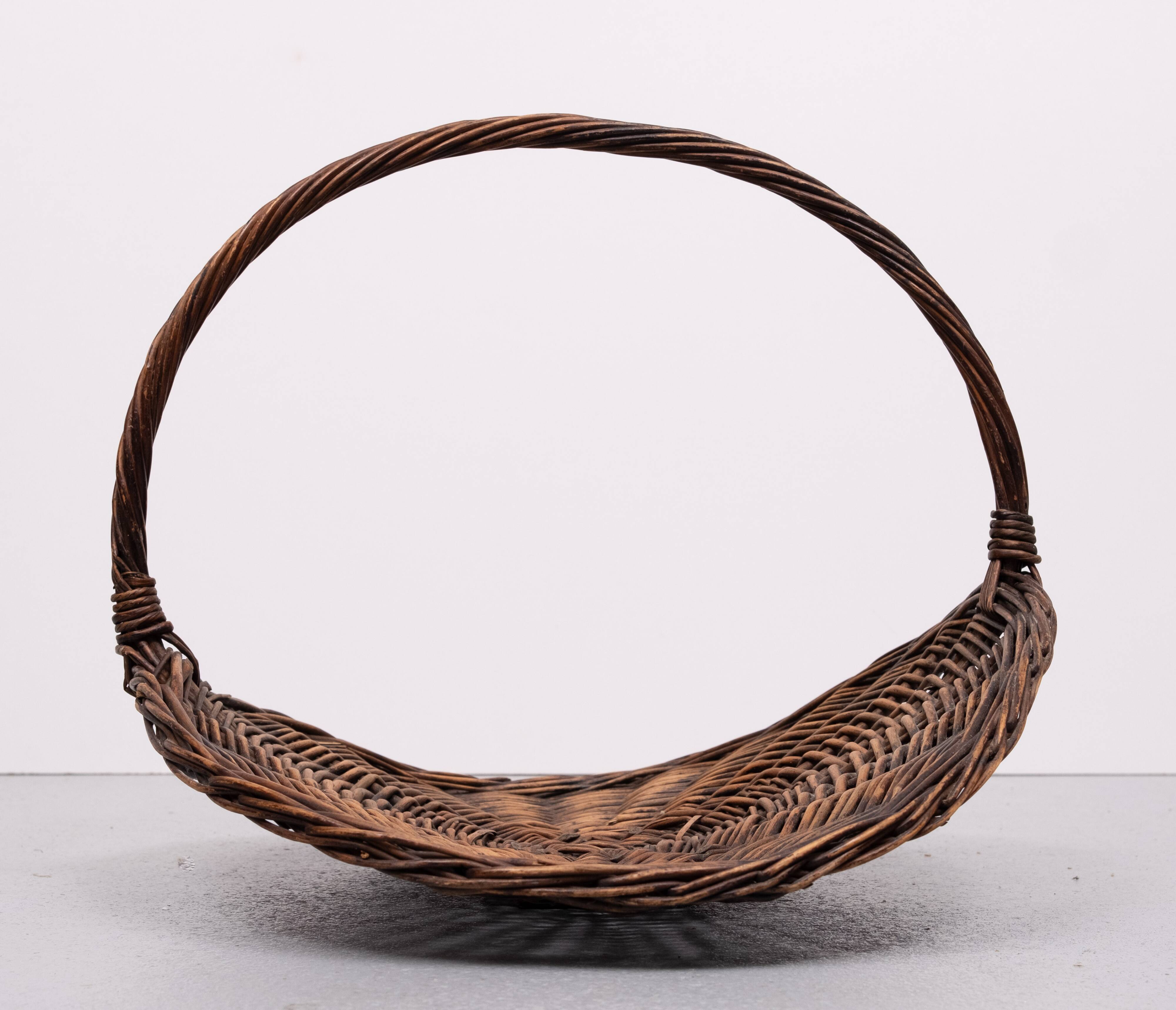 Vintage Rattan magazine holder 1960s Holland