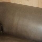 Large leather loveseat by Terence Conran