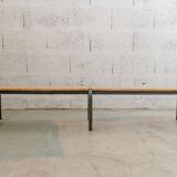 School bench grey metal