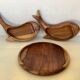 Trio de coupelles poissons en bois