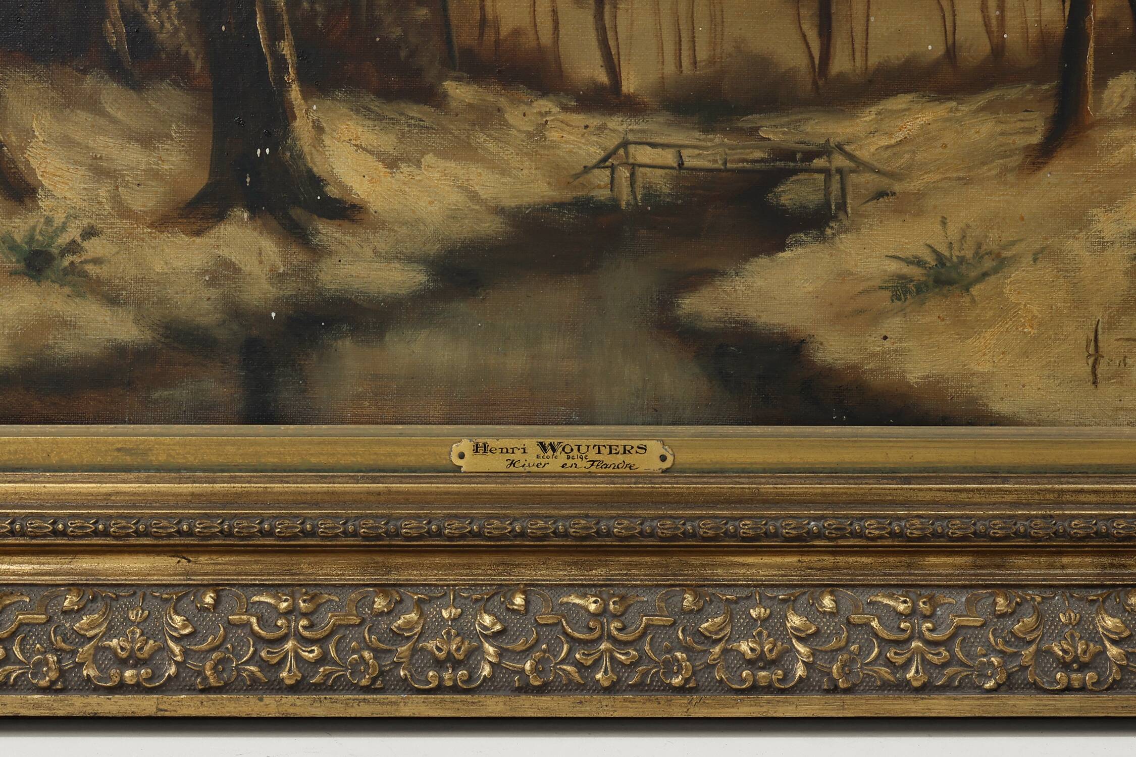 Peinture à l'huile « Hover en Flandre » de l'artiste néerlandais Henri Wouters