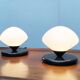 Vintage Swiss marble and glass table lamps by Optelma, set of 2.