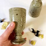Pair of enamelled stoneware mazagrans