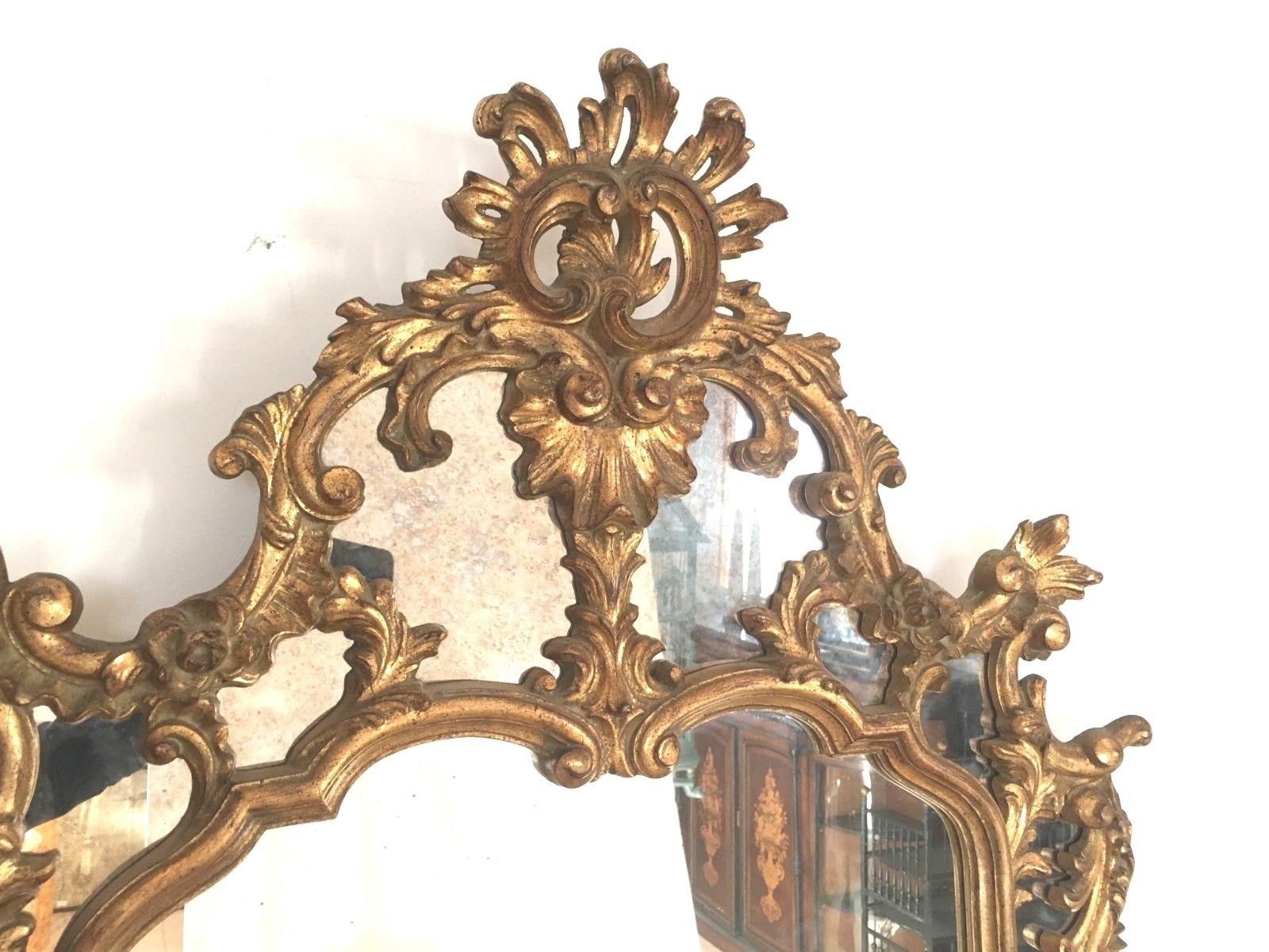 Gilded wooden rockery mirror XX century 140x83cm