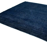 Hand-knotted persian overdyed 300 cm x 386 cm blue wool rug