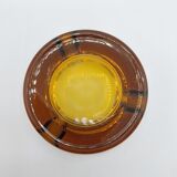 Amber glass ashtray 70s