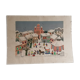 Lithography. Mady DE LA GIRAUDIERE (1922-2018) Naïve art . Signed. Numbered.