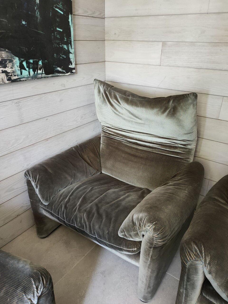 2 Maralunga chairs by Vico Magistretti for Cassina Italy
