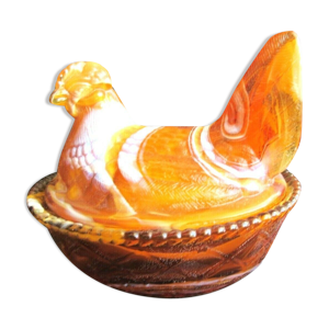 Bonbonnière ovale, opaline