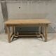 Solid wood table with beautiful natural grains.