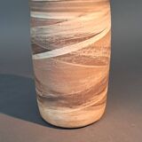 Painted terracotta scroll vase, La Borne circa 1960 by Anne-Marie Sybsema de Bay.