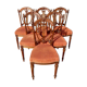 Suite of 6 chairs in walnut  Louis XVI style
