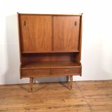 vintage sideboard with drawers and sliding doors