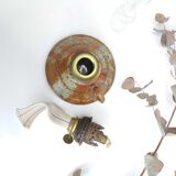 Oil lamp sandstone signed