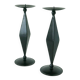 Pair of wooden and wrought iron candlesticks, Sculptural, 1970