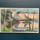 Original Mid Century Swedish Oil On Canvas – “Abstract Landscape” By Knut Ljungberg – Vintage – Framed – 84 × 54 Cm (33.1" × 21.3")