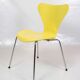 Set Of 6 Seven Chairs Model 3107 Lacquered In Yellow By Arne Jacobsen For Fritz Hansen From 1990s