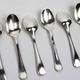 6 Christofle America espresso spoons in silver-plated metal, Luc Lanel