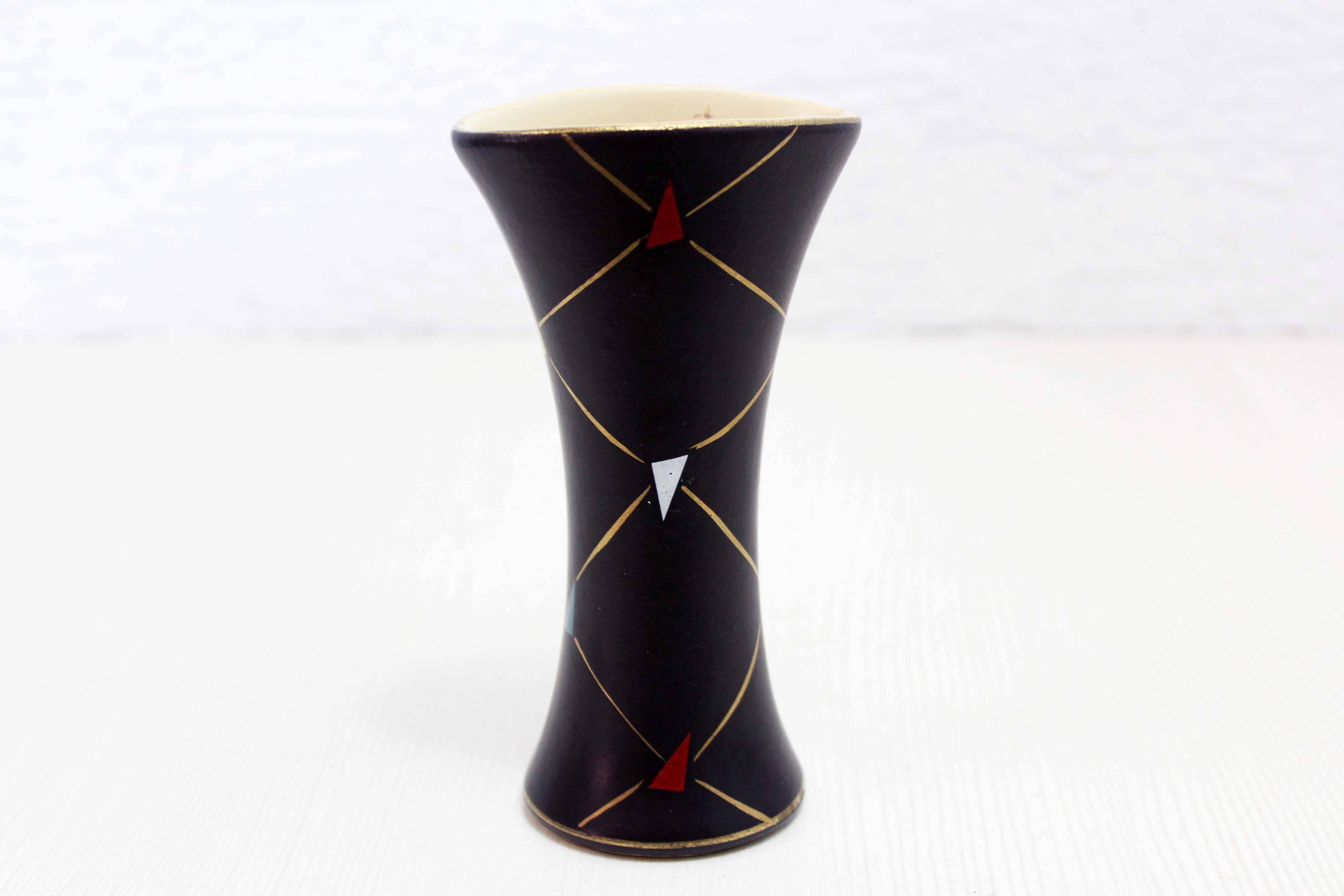Vintage vase with geometric decorations 1970