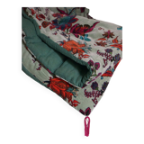 Large reversible cotton velvet quilt with patterns and plain
