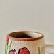 Large vintage ceramic vase - hand-painted floral decoration - Italy