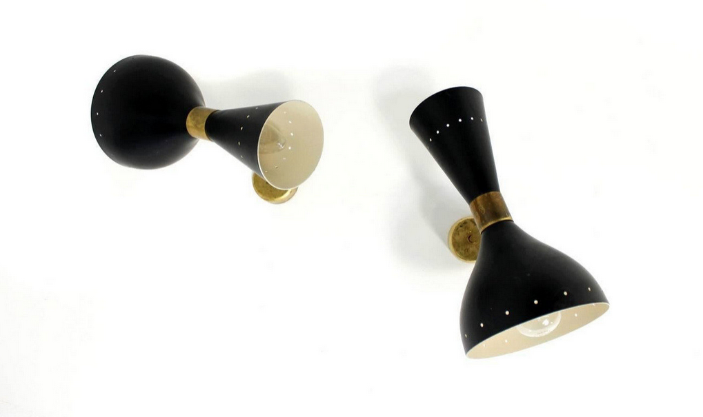 Pair wall lamps moonlight black