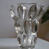 Vintage crystal vase, glassware to be identified, circa 1950 - 1960.