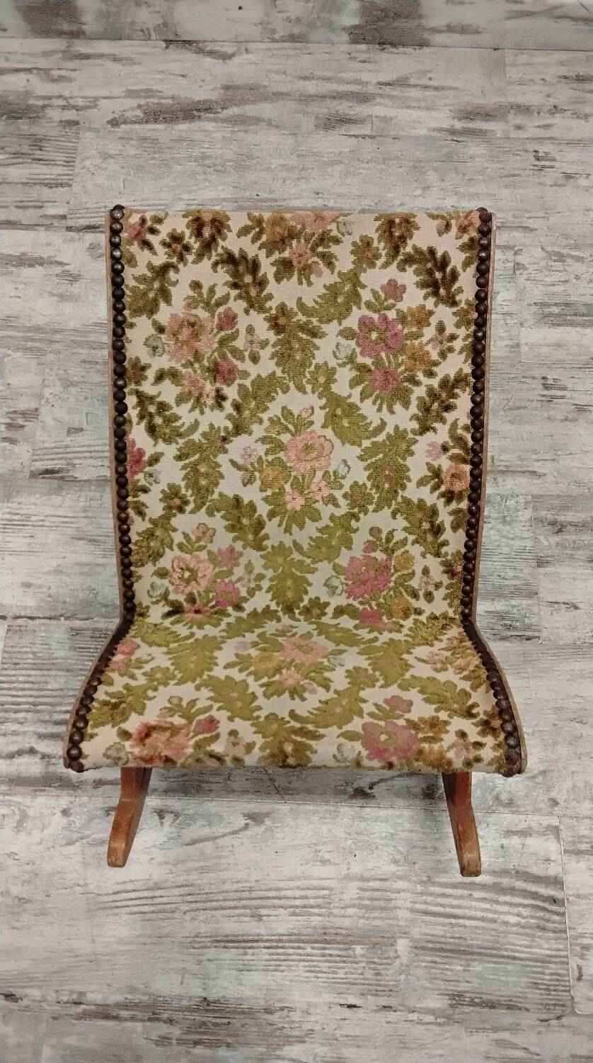 Antique rocking footrest
