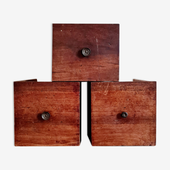 Lot de 3 tiroirs en bois anciens