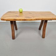 Vintage Brutalist Oak Tree Trunk Side Table, Spain, 1960s