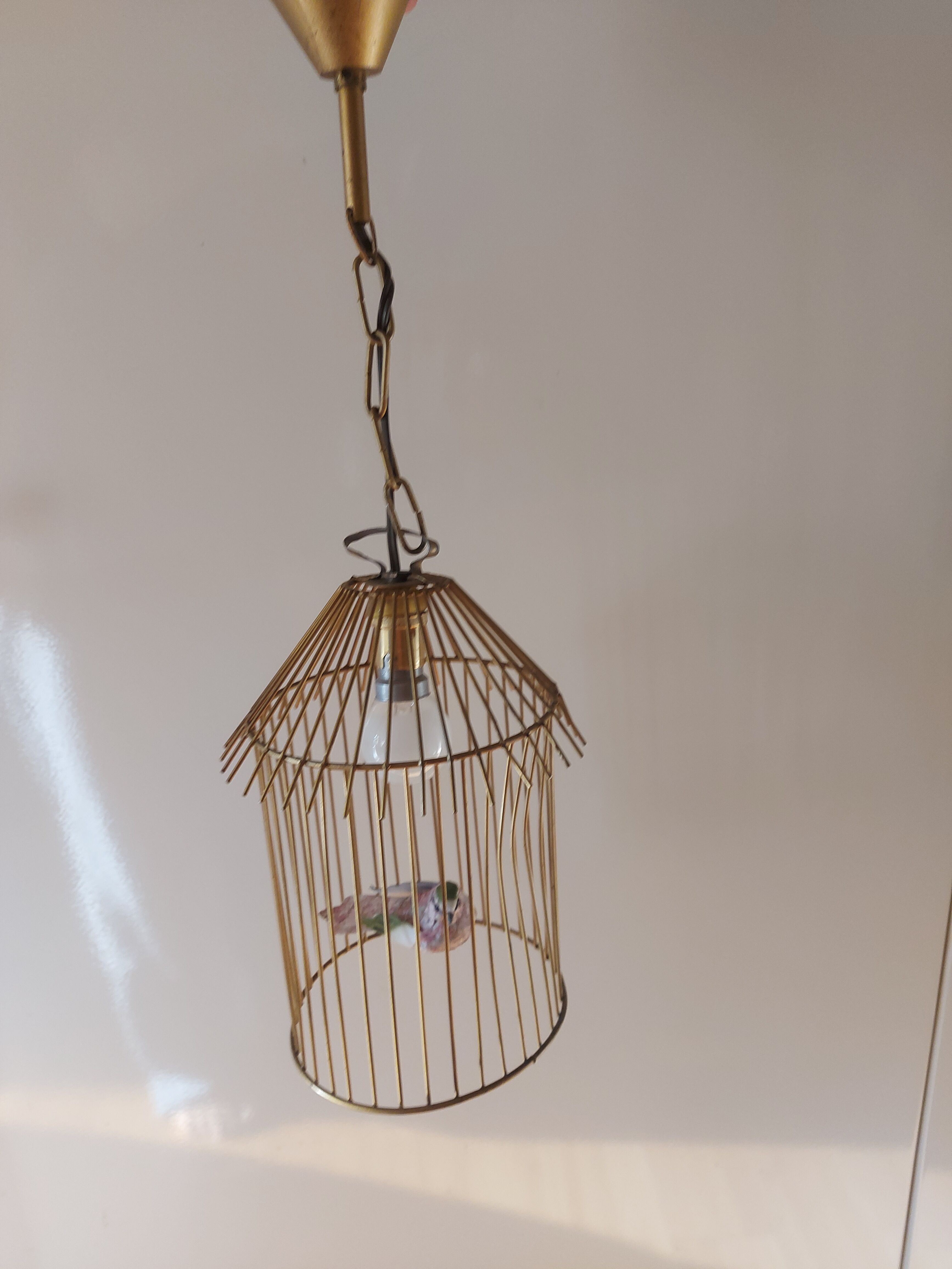 Vintage suspension in the shape of a bird cage