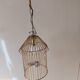 Suspension vintage en forme de cage à  oiseau