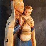 Virgin Mary with Child statue signed by Jeanne Ferrez