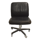 Leather office chair with casters