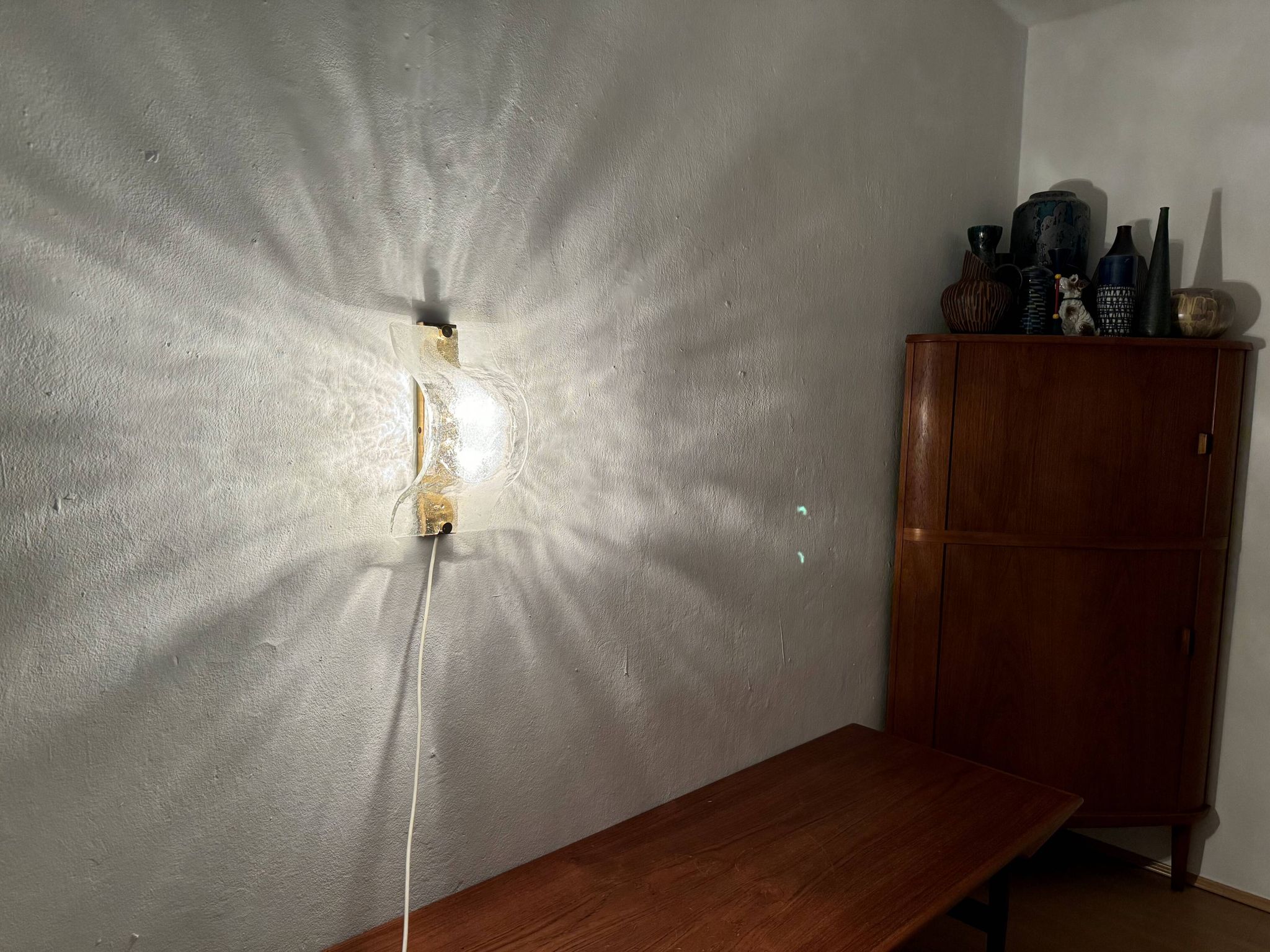 Set of 2 Murano Glass Wall or Ceiling Lamps by Carlo Nason for Mazzega