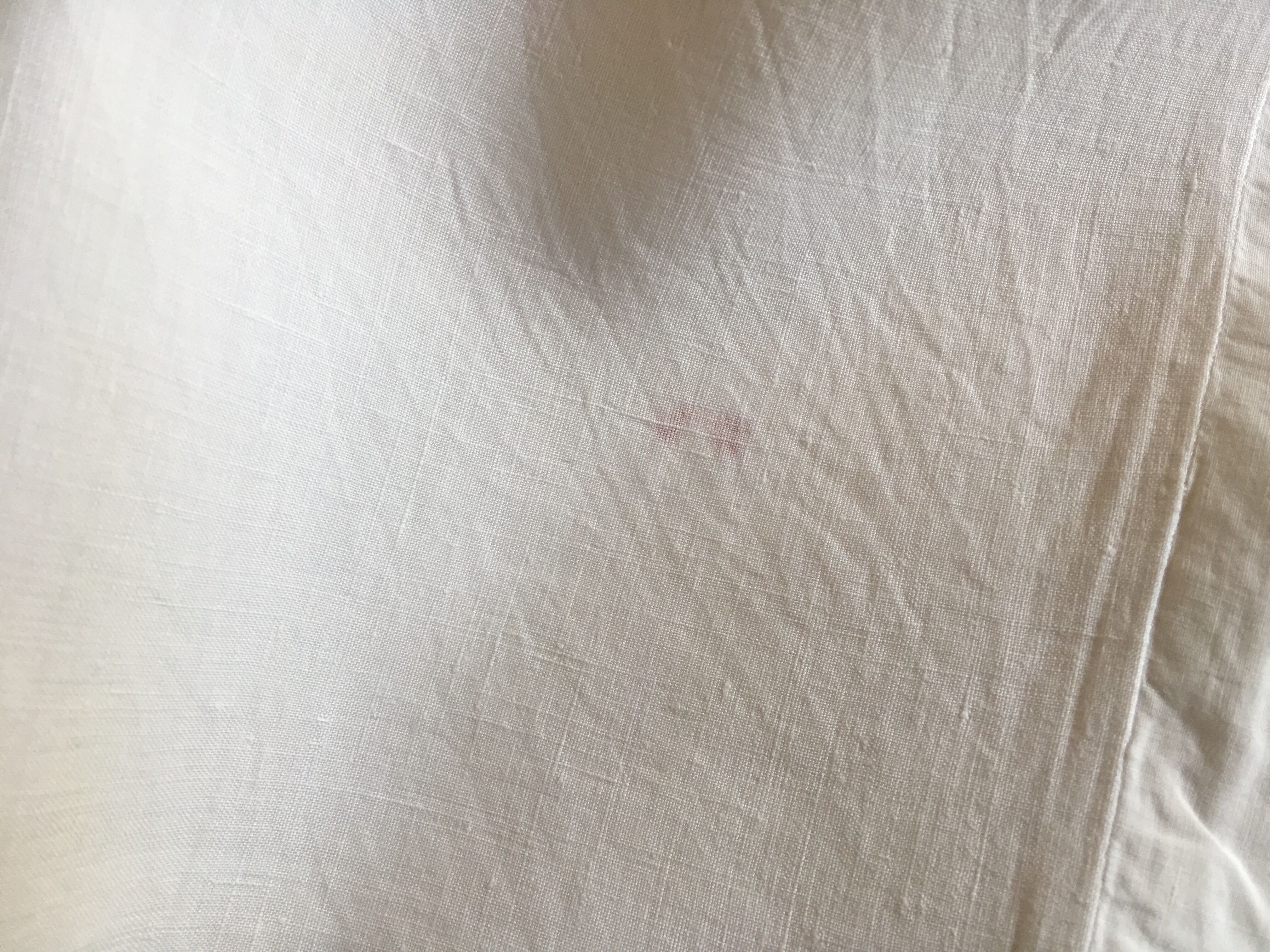Pillowcase 19th century house at bellows in linen thread