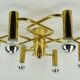 large 1970s sputnik brass CEILING LAMP 8-light ceiling fixture