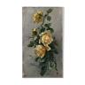 Oil on cardboard, roses signed PL, early 20th century