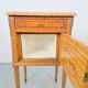 Vintage French Bedside Table with Marble Top and Brass Ornaments, 1920s
