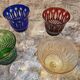 6 large coloured crystal goblets - Saint Louis Bac style