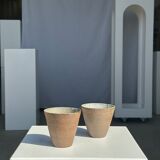 Lot de 2 tasses / mug en céramique indonésienne (mat brun)